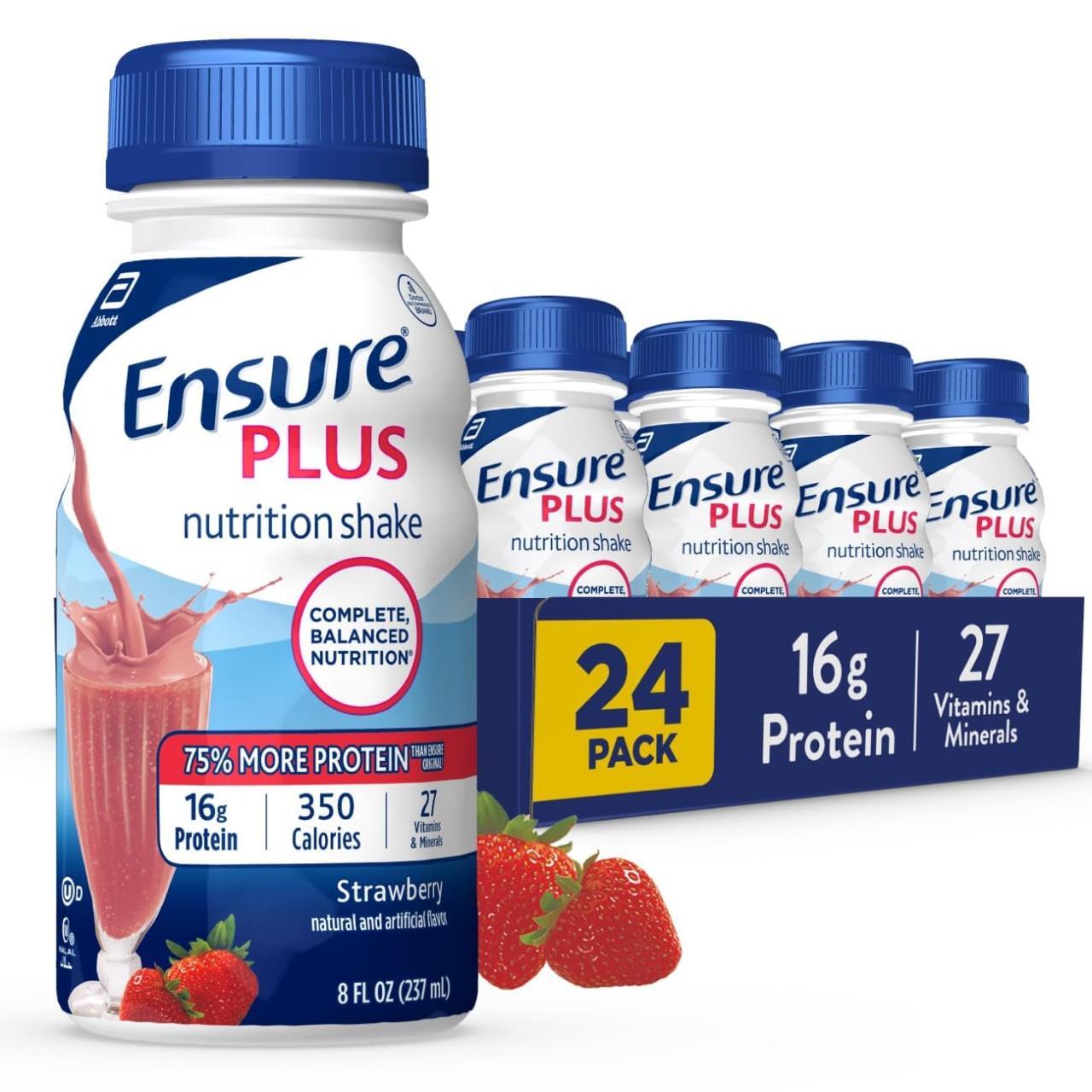 Amazon.com: Ensure Plus Strawberry Nutrition Shake With Fiber | Meal ...