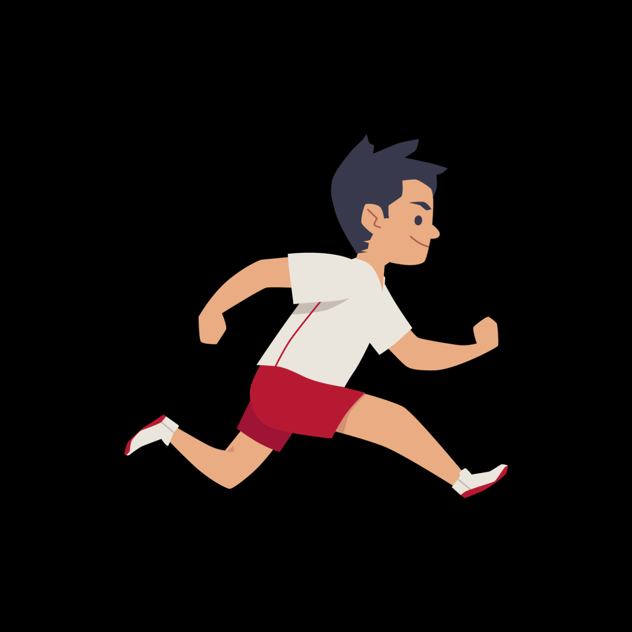 Child boy in sportswear running fast, flat cartoon vector illustration ...